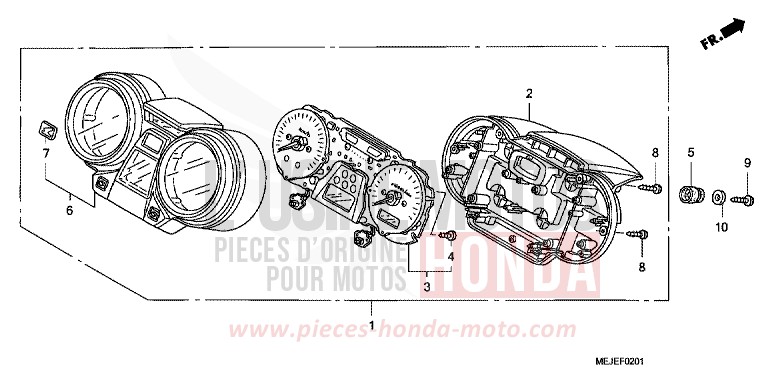 MESSGERAET (CB1300S/SA) von CB1300 Super Bold'or ABS PEARL FADELESS WHITE (NH341KF) von 2007